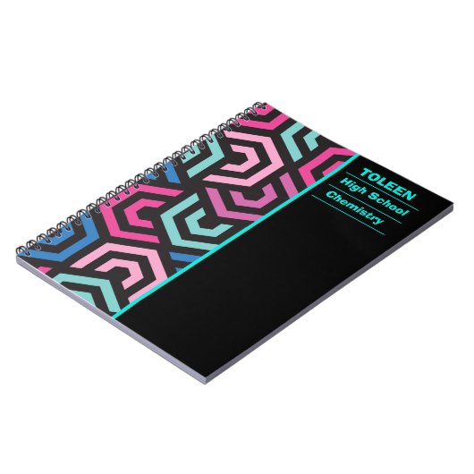 Gepersonaliseerd kleurig patroon notitieboek (Linkerzijde)