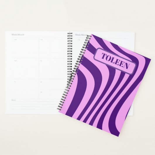 Gepersonaliseerd kleurig patroon planner (Display)