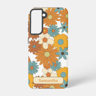 Gepersonaliseerd kleurrijk bloemenpatroon samsung galaxy hoesje
