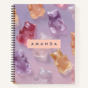 Gepersonaliseerd Kleurrijk Gummy Beer Patroon Notitieboek