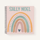 Gepersonaliseerd kleurrijk regenboog notitieboek (Voorkant)
