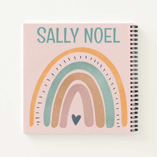 Gepersonaliseerd kleurrijk regenboog notitieboek (Achterkant)