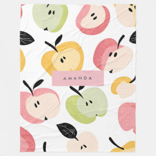 Gepersonaliseerd kleurrijk Schattige appelpatroon Fleece Deken