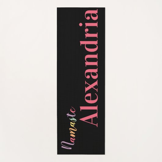 Gepersonaliseerd kleurrijk script yogamat (Voorkant)