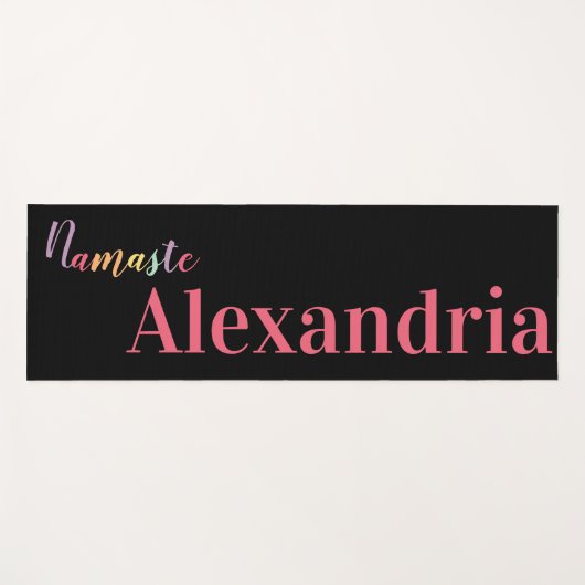 Gepersonaliseerd kleurrijk script yogamat (Voorkant (horizontaal))