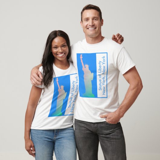 Gepersonaliseerd kleurrijk Vrijheidsbeeld New York T-shirt (Unisex)