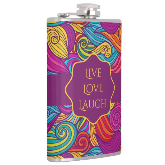 Gepersonaliseerd kleurrijk zwenpatroon met wielstr heupfles (Rechts)