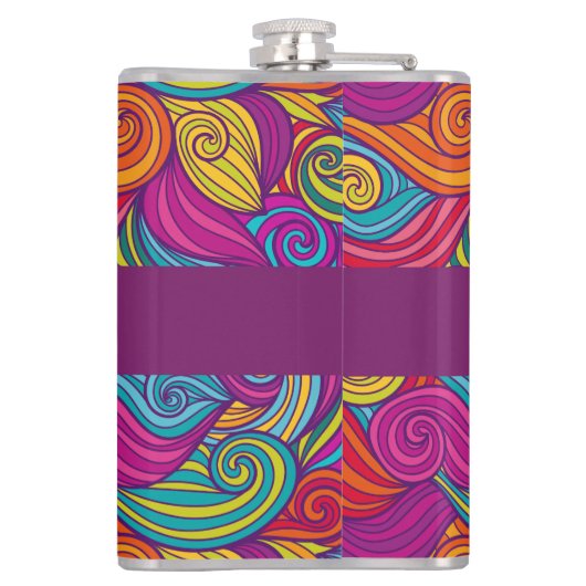 Gepersonaliseerd kleurrijk zwenpatroon met wielstr heupfles (Achterkant)