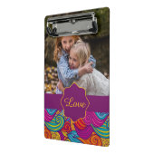 Gepersonaliseerd kleurrijk zwenpatroon met wielstr mini klembord (Angled2)