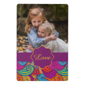 Gepersonaliseerd kleurrijk zwenpatroon met wielstr mini klembord (Achterkant)