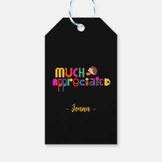 Gepersonaliseerd kleurrijke gewaardeerde zwarte da cadeaulabel