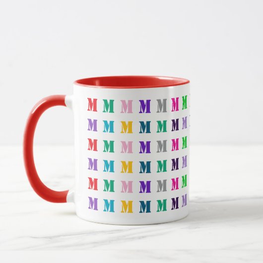 Gepersonaliseerd kleurrijke, leuke Kinder monogram Mok (Links)