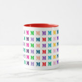 Gepersonaliseerd kleurrijke, leuke Kinder monogram Mok (Midden)