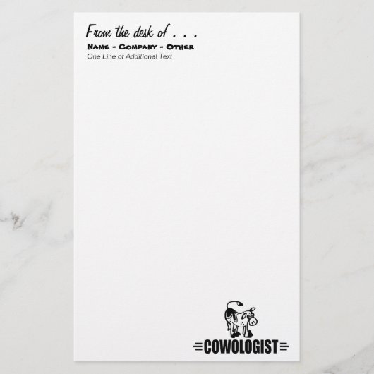 Gepersonaliseerd koe briefpapier (Voorkant)