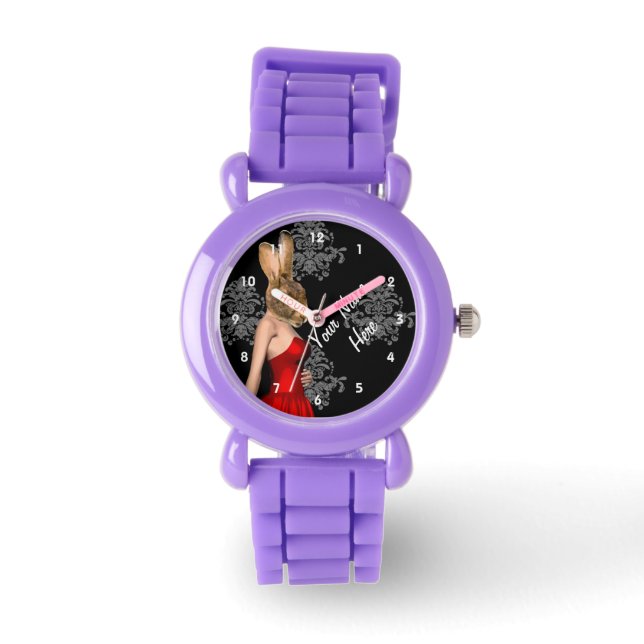 Gepersonaliseerd konijntje karakter horloge (Voorkant)