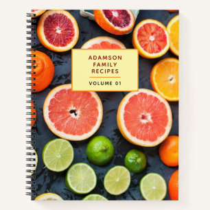 Gepersonaliseerd kookboek. Oranje citrusvruchten Notitieboek