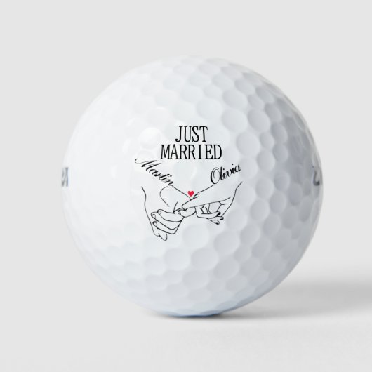 Gepersonaliseerd koppel net getrouwd met Pinky Pro Golfballen (Voorkant)