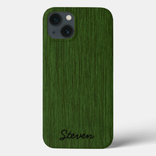 Gepersonaliseerd korrelig groen hout iPhone 13 hoesje
