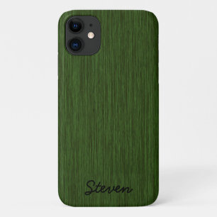 Gepersonaliseerd korrelig groen hout iPhone 11 hoesje