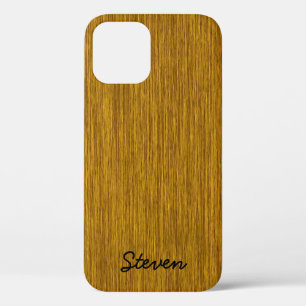 Gepersonaliseerd korrelig gulden hout iPhone 12 hoesje