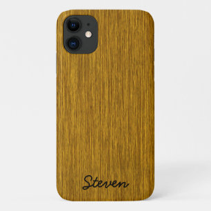 Gepersonaliseerd korrelig gulden hout iPhone 11 hoesje