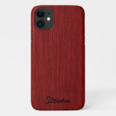 Gepersonaliseerd korrelig rood hout Case-Mate iPhone case (Achterkant)
