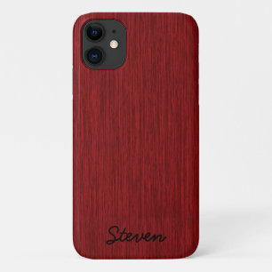Gepersonaliseerd korrelig rood hout iPhone 11 hoesje