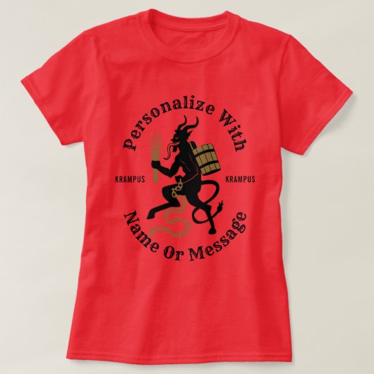 Gepersonaliseerd Krampus Red T-shirt (Design voorkant)