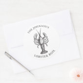 Gepersonaliseerd kreeft bake event wit ronde sticker (Envelop)