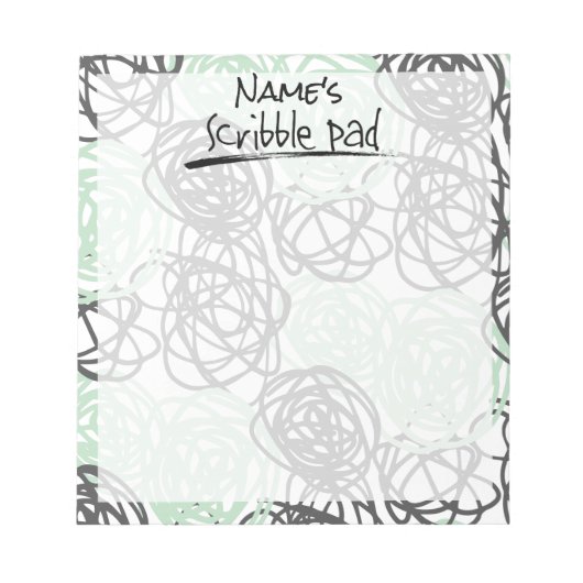 Gepersonaliseerd kribble Pad (mint/houtskool) Notitieblok (Voorkant)