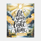 Gepersonaliseerd Laat Uw Licht Christelijk Schijne Fleece Deken (Voorkant)