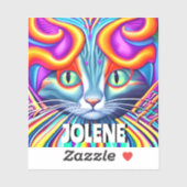 Gepersonaliseerd label | Unieke mystieke kat (Vel)