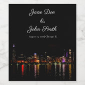Gepersonaliseerd label voor Chicago Skyline Wine Wijn Etiket (Enkel label)
