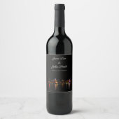 Gepersonaliseerd label voor Chicago Skyline Wine Wijn Etiket (Voorkant)