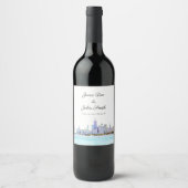 Gepersonaliseerd label voor Chicago Skyline Wine Wijn Etiket (Voorkant)