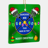 Gepersonaliseerd, Lacrosse-siermiddel voor jongens Keramisch Ornament (Rechts)