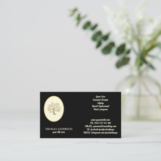 Gepersonaliseerd landschap en gazon zorg boom ontw visitekaartje (Staand voorkant)