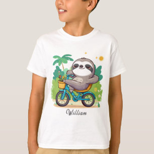 Gepersonaliseerd Lazy Sloth's Relaxing Bike Advent T-shirt