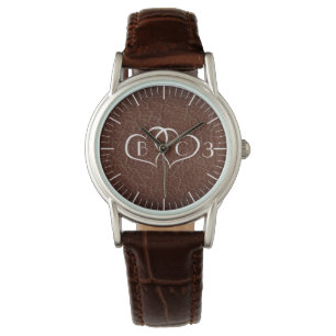 Gepersonaliseerd leder Jubileum Gift Horloge