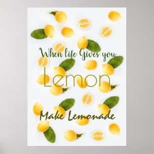GEPERSONALISEERD LEMON QUOTE YELLOW GREEN POSTER