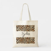 Gepersonaliseerd Leopard Print Canvas tas (Achterkant)