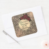 Gepersonaliseerd Leopard Roos Fabulous 40th Birthd Vierkante Sticker (Envelop)