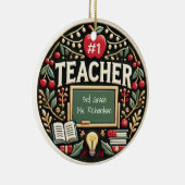 Gepersonaliseerd Leraar Gift Kerst Ornament (Rechts)