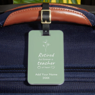 Gepersonaliseerd leraar Sage Groen Monogram Bagagelabel