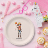 Gepersonaliseerd Leuk Kind Zombie Halloween (3) Papieren Bordje (Feest)