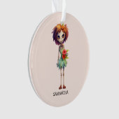 Gepersonaliseerd Leuk Kind Zombie Halloween (4) Ornament (voorkant)