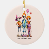 Gepersonaliseerd Leuk Kind Zombie Halloween (9) Keramisch Ornament (Achterkant)