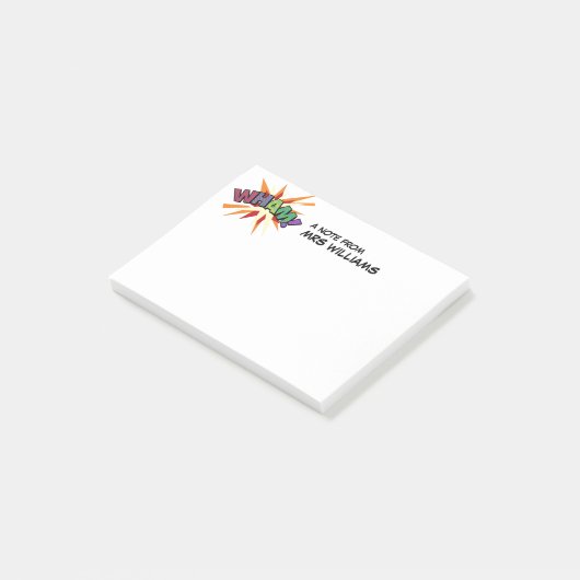 Gepersonaliseerd Leuk Modern Comic Book WHAM Post-it® Notes (Schuin)