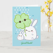 Gepersonaliseerd - Leuk wit konijntje met Kaart (Gele Bloem)