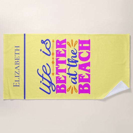 Gepersonaliseerd leven is beter bij de strandlaken (Voorkant)